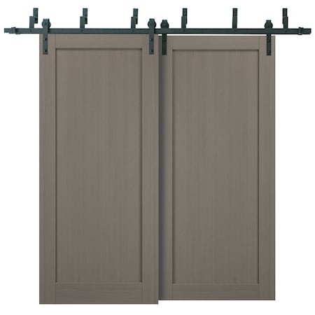 Sartodoors Barn Bypass Interior Door, 84" x 96", Gray QUADRO4111BBB-KS-8496